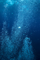 Air bubbles underwater