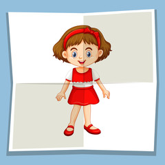 Happy girl in red dress