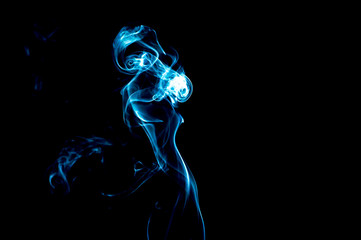 Smoke on a black background. Abstraction.
