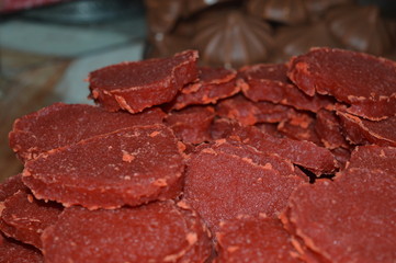 Pumpkin candy in heart shape