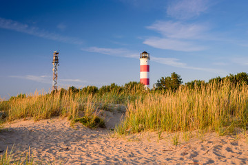 Lighthouse in Narva-Joesuu, Estonia. Narva-Joesuu - seaside resort and popular holiday destination by Baltic sea in Estonia