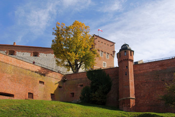 Fototapeta na wymiar Wawel Castle as wonderful historic remain in Krakow