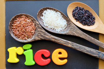 variety rice with organic concept