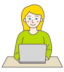 外国人　女性　パソコン