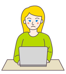 外国人　女性　パソコン