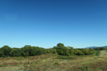 秋の日本国北海道の田舎の畑