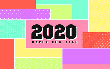 Happy new year 2020 illustration