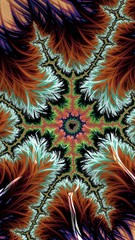 Artfully 3D rendering fractal, fanciful abstract illustration and colorful designed pattern