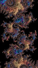 Fototapeta premium Artfully 3D rendering fractal, fanciful abstract illustration and colorful designed pattern