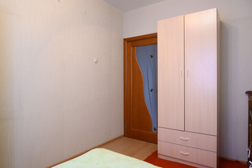 Russia, Moscow- June 10, 2019: interior room apartment. standard repair decoration in hostel