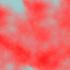 Fototapeta na wymiar humo rojo sobre fondo azul verde