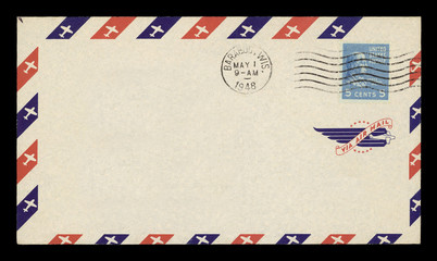 Luftpost airmail Umschlag envelope USA Amerika Flugzeuge vintage retro Briefmarken stamps...