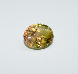 Tourmaline facet cut gemstone