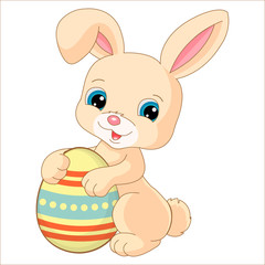 vector illustration of Easter bunny on a white background