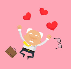 Old Boss Businessman - Feeling Very Excited