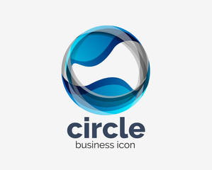Circle abstract design logotype, round vector logo design template, internet icon with twist or spiral effect