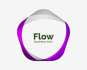 Abstract pentagon logo design template