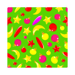 Christmas toys on a green background, green, red, vector, image, picture, wallpaper, illustration, yellow, design, isolated, set, vector, decoration, holiday, new year                  