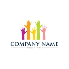 hand care logo design template. vector icon illustration