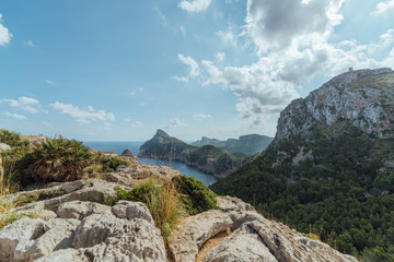 Panoramic views of the Cape Formentor. Majorca, Balearic Islands, Spain.