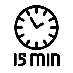 Timer 15 minutes vector illustration isolated