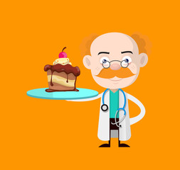 Medical Professional Doctor - Presenting a Cake