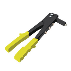 Rivet gun realistic vector illustration isolated