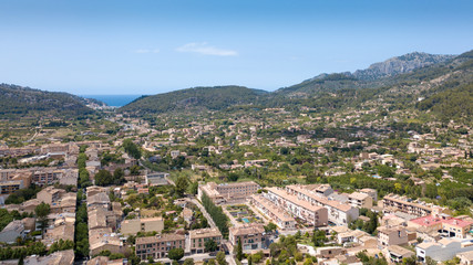 Fototapeta na wymiar Panorama of the city of Soller in Mallorca 