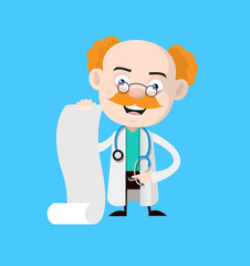 Medical Professional Doctor - Showing a Paper Scroll