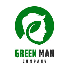 leaf head man's logo design