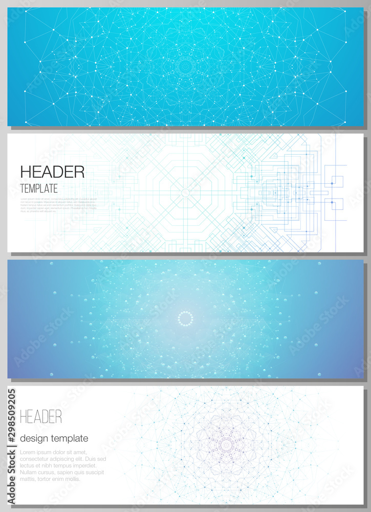 Poster the minimalistic vector illustration of the editable layout of headers, banner design templates. big