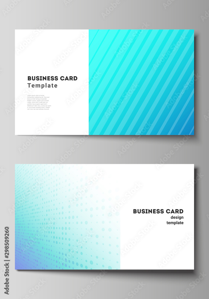 Poster the minimalistic abstract vector illustration of the editable layout of two creative business cards 