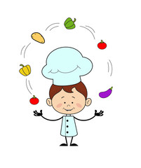 Kitchen Character Chef - Standing with Open Hands