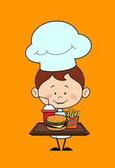Kitchen Character Chef - Presenting Fast Foods
