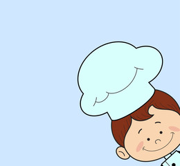 Kitchen Character Chef - Empty Space with Head in Corner