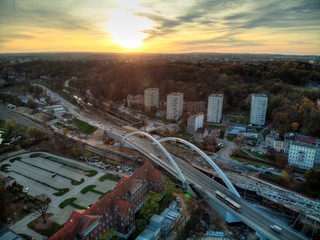 Gdansk new bridge aerial view