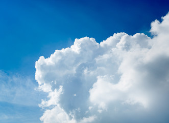 Naklejka na ściany i meble The vast blue sky and beautiful clouds background. Clear sky panorama and white cloud.