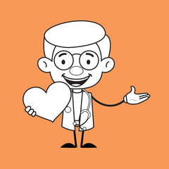 Gynecologist Doctor - Holding a Heart and Showing with Hand