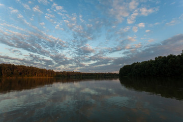Twilight on the Drava River in Croatia