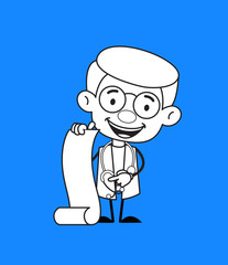 Gynecologist Doctor - Showing a Paper Scroll