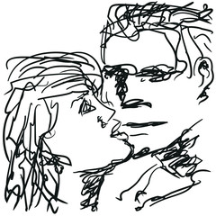 drawing of two people who love each other