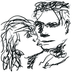 drawing of two people who love each other