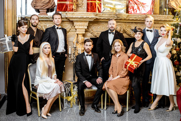 Group photo of people celebrating a New Year indoors
