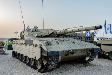 ISRAEL. LATRUN. 17.04.2018. Israel defense army tank on display at war museum