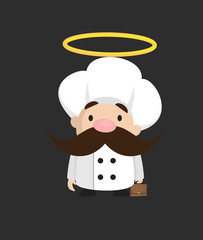 Funny Short Chef - Standing and Smiling