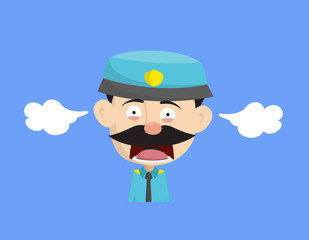Funny Policeman Cop - Screaming in Aggression