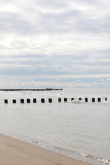 Fototapeta na wymiar Baltic sea coast, minimalistic beach background