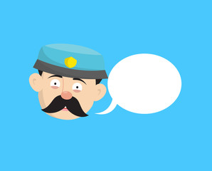 Funny Policeman Cop - with Speech Bubble