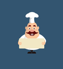 Fat Funny Chef - Standing with Message Board