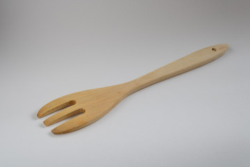 wood fork on white background